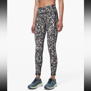 Rare Lululemon Wunder High-Rise Tight Leggings Floral Spritz 28" Inseam Size 12